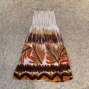 Woman’s strapless dress